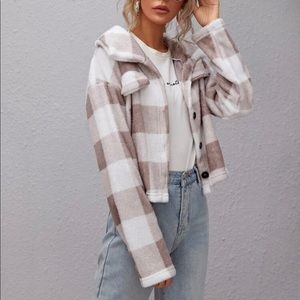 Plaid Soft Jacket with Buttons